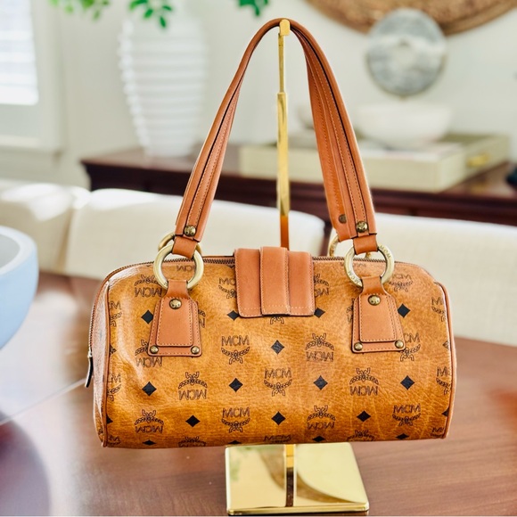 MCM Visetos Barrel Bag - Cognac - Picture 4 of 14